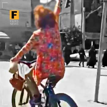 بازداشت دختربی حجاب دوچرخه‌سوار+عکس