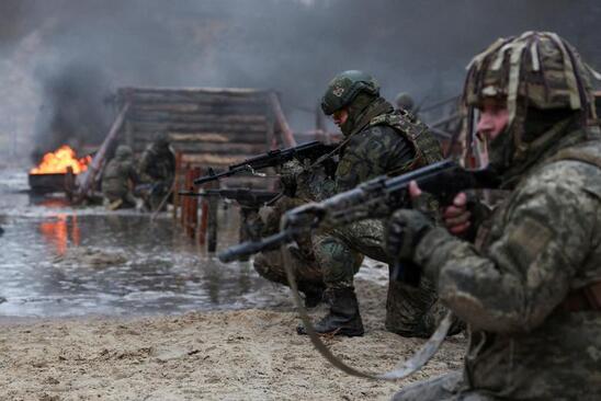 رزمایش نیروهای اوکراین در نزدیکی مرز بلاروس